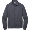 Custom Port & Co Core Fleece Cadet Full-Zip Sweatshirt Heather Navy Blue