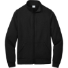 Custom Port & Co Core Fleece Cadet Full-Zip Sweatshirt Jet Black