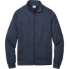 Custom Port & Co Core Fleece Cadet Full-Zip Sweatshirt Navy Blue