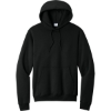 Custom Port & Co Core Fleece Pullover Hooded Sweatshirt. Jet Black Blank Lifestyle View