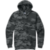 Custom Port & Co Core Fleece Camo Pullover Hooded Sweatshirt. Black Heather Camo