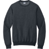Custom Port & Co Core Fleece Crewneck Pocket Sweatshirt Dark Heather Gray