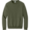 Custom Port & Co Core Fleece Crewneck Pocket Sweatshirt Olive Drab Green