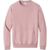 Custom Port & Co Core Fleece Crewneck Pocket Sweatshirt Pale Blush Pink