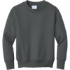 Custom Port & Co Youth Core Fleece Crewneck Sweatshirt Charcoal Gray