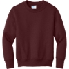 Custom Port & Co Youth Core Fleece Crewneck Sweatshirt Maroon Red