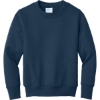 Custom Port & Co Youth Core Fleece Crewneck Sweatshirt Navy Blue