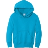 Custom Port & Co Youth Core Fleece Pullover Hooded Sweatshirt Neon Blue