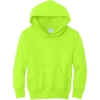 Custom Port & Co Youth Core Fleece Pullover Hooded Sweatshirt Neon Yellow