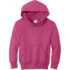 Custom Port & Co Youth Core Fleece Pullover Hooded Sweatshirt Sangria Pink