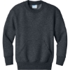 Custom Port & Co Youth Core Fleece Crewneck Pocket Sweatshirt Dark Heather Gray