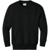 Custom Port & Co Youth Core Fleece Crewneck Pocket Sweatshirt Jet Black