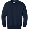 Custom Port & Co Youth Core Fleece Crewneck Pocket Sweatshirt True Navy Blue