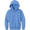Custom Port & Co Youth Core Fleece Full-Zip Hooded Sweatshirt Carolina Blue
