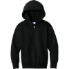 Custom Port & Co Youth Core Fleece Full-Zip Hooded Sweatshirt Jet Black