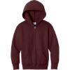 Custom Port & Co Youth Core Fleece Full-Zip Hooded Sweatshirt Maroon Red