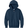 Custom Port & Co Youth Core Fleece Full-Zip Hooded Sweatshirt Navy Blue