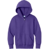 Custom Port & Co Youth Core Fleece Full-Zip Hooded Sweatshirt Purple