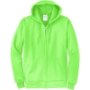 Custom Port & Co Core Fleece Full-Zip Hooded Sweatshirt. Neon Green