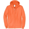 Custom Port & Co Core Fleece Full-Zip Hooded Sweatshirt. Neon Orange