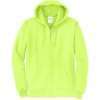 Custom Port & Co Core Fleece Full-Zip Hooded Sweatshirt. Neon Yellow