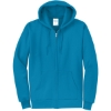 Custom Port & Co Core Fleece Full-Zip Hooded Sweatshirt. NeonBlue