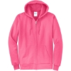 Custom Port & Co Core Fleece Full-Zip Hooded Sweatshirt. NeonPink