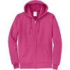 Custom Port & Co Core Fleece Full-Zip Hooded Sweatshirt. Sangria Pink