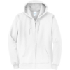 Custom Port & Co Core Fleece Full-Zip Hooded Sweatshirt. White