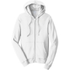 Custom Port & Co Fan Favorite Fleece Full-Zip Hooded Sweatshirt. White