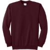 Custom Port & Co Tall Essential Fleece Crewneck Sweatshirt. Maroon Red