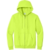 Custom Port & Co Essential Fleece Full-Zip Hooded Sweatshirt. Safety Green