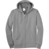 Custom Port & Co Tall Essential Fleece Full-Zip Hooded Sweatshirt. Athletic Heather Gray