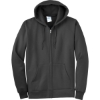 Custom Port & Co Tall Essential Fleece Full-Zip Hooded Sweatshirt. Charcoal Gray