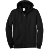 Custom Port & Co Tall Essential Fleece Full-Zip Hooded Sweatshirt. Jet Black