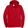 Custom Port & Co Tall Essential Fleece Full-Zip Hooded Sweatshirt. Red
