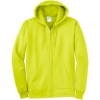 Custom Port & Co Tall Essential Fleece Full-Zip Hooded Sweatshirt. Safety Green