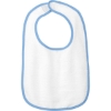 Custom Rabbit Skins Infant Contrast Trim Terry Bib. White/Light Blue