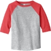 Custom Rabbit Skins Toddler Baseball Fine Jersey Tee. Vintage Heather Gray/Vintage Red