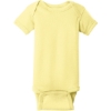 Custom Rabbit Skins Infant Short Sleeve Baby Rib Bodysuit. Banana Yellow