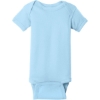 Custom Rabbit Skins Infant Short Sleeve Baby Rib Bodysuit. Light Blue