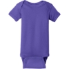 Custom Rabbit Skins Infant Short Sleeve Baby Rib Bodysuit. Purple