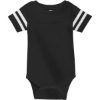 Custom Rabbit Skins Infant Football Fine Jersey Bodysuit. Black/White
