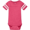Custom Rabbit Skins Infant Football Fine Jersey Bodysuit. Vintage Hot Pink/Blended White