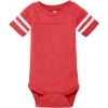 Custom Rabbit Skins Infant Football Fine Jersey Bodysuit. Vintage Red/Blended White