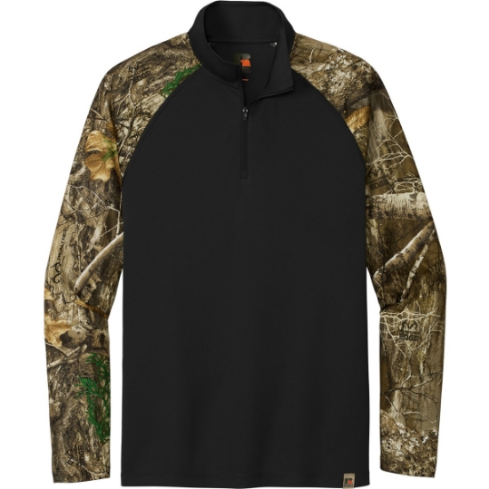 Custom Russell Outdoors Realtree Colorblock Performance 1/4-Zip Blk/RTEdge