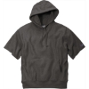 Custom Champion Reverse Weave Short Sleeve Hooded Sweatshirt Charcoal Heather Gray