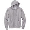 Custom Champion Powerblend Full-Zip Hoodie. Light Steel Gray