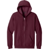 Custom Gildan Softstyle Midweight Fleece Full-Zip Hooded Sweatshirt Maroon Red