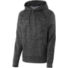 Custom Sport-Tek PosiCharge Electric Heather Fleece Hooded Pullover. Grey-Black Ele